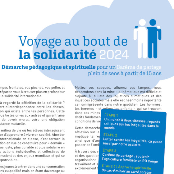 Couverture de la brochure "Voyage au bout de la solidarité 2024"