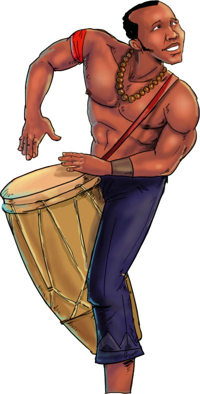 Dessin d'une personne qui bat le tambour