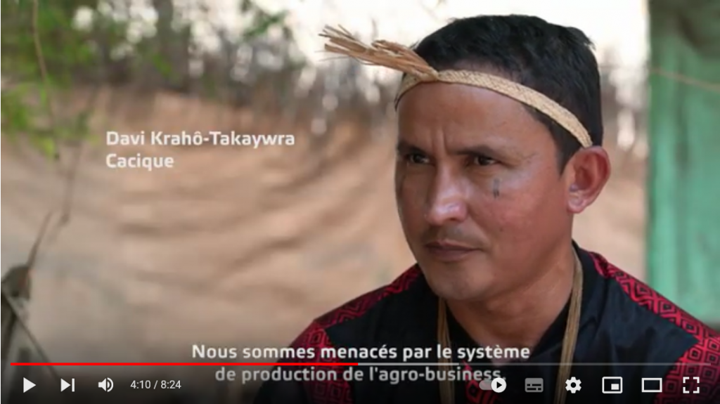 capture d'écran vidéo youtube : un activist bésilien en interview