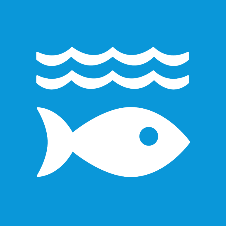 pictogramme : un poisson dans l'eau