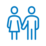 pictogramme : une femme et un homme se tiennent par la main