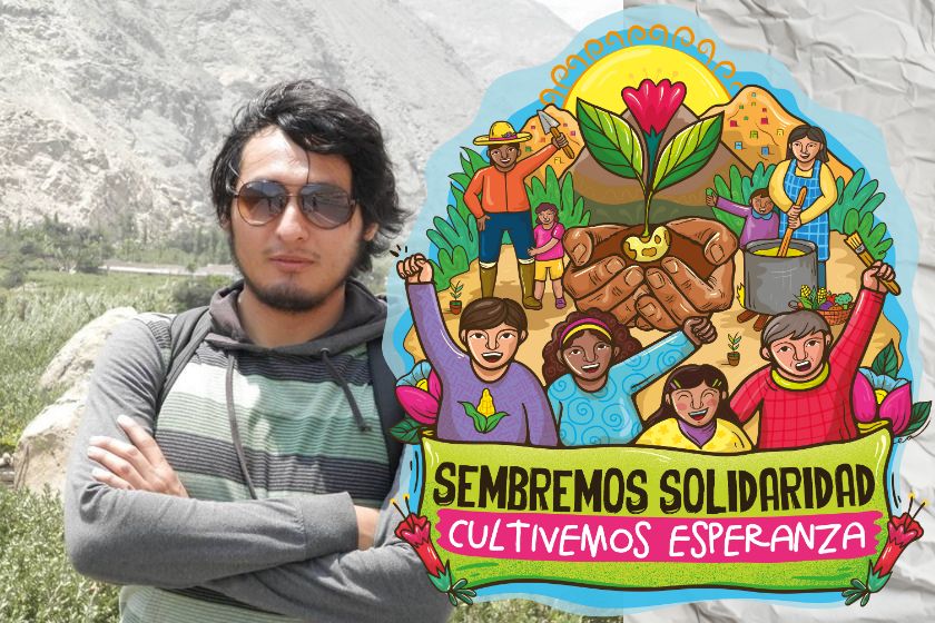 portrait d'un homme, le visuel de la campagne 2025 superposé