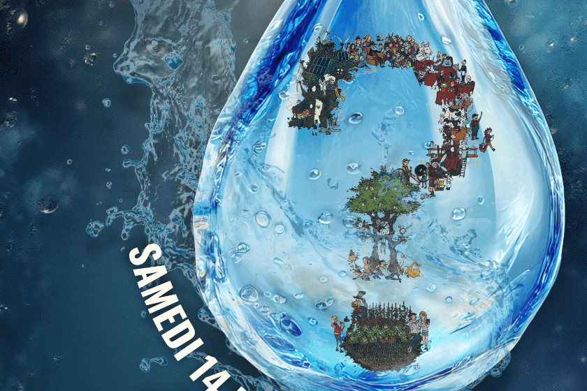 Illustration : un sac plastique remplie d'eau et une point d'intérrogation